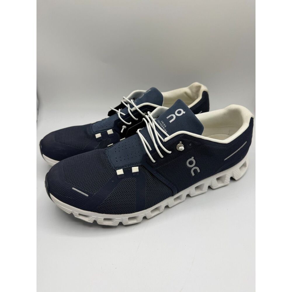 On Men's Cloud 5 Sneakers, Midnight/White, 12.5 Medium US
